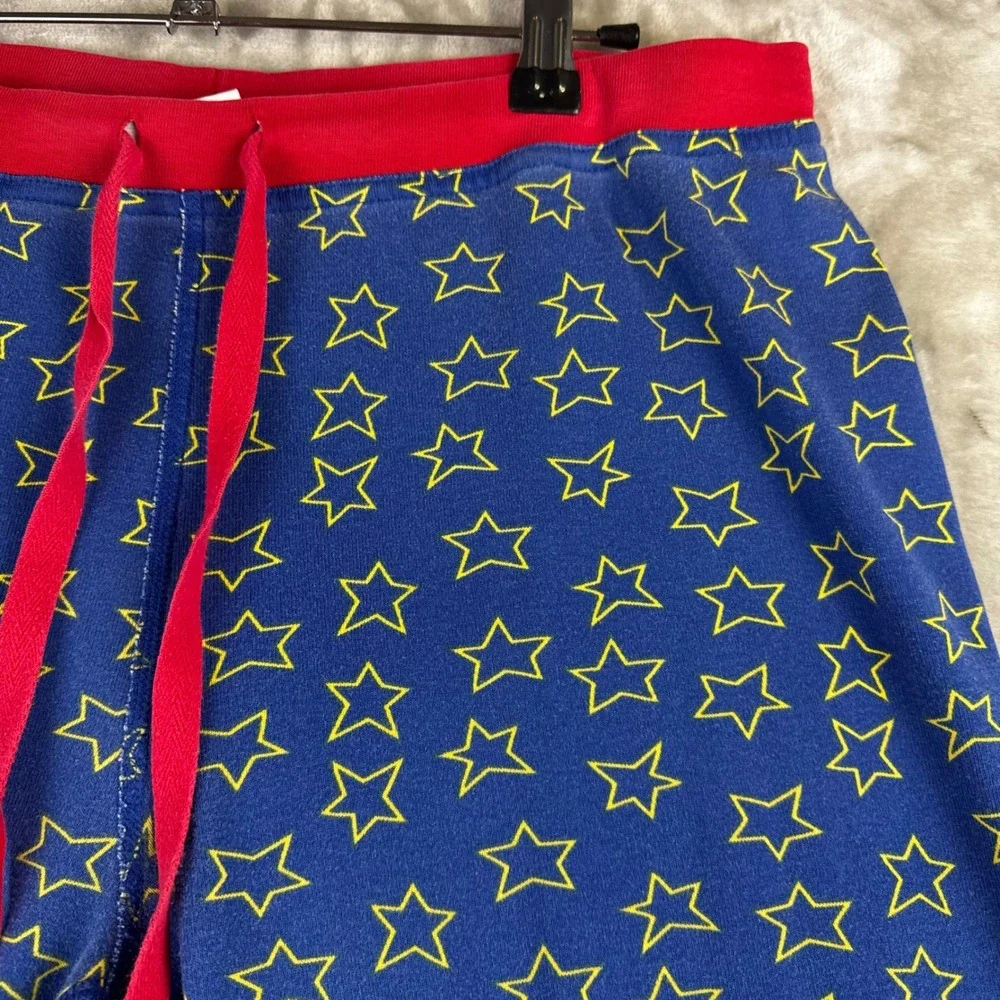 Hanna Andersson Pajama Pants Kids L Blue Star Wonder Woman Organic Cotton (1483)
